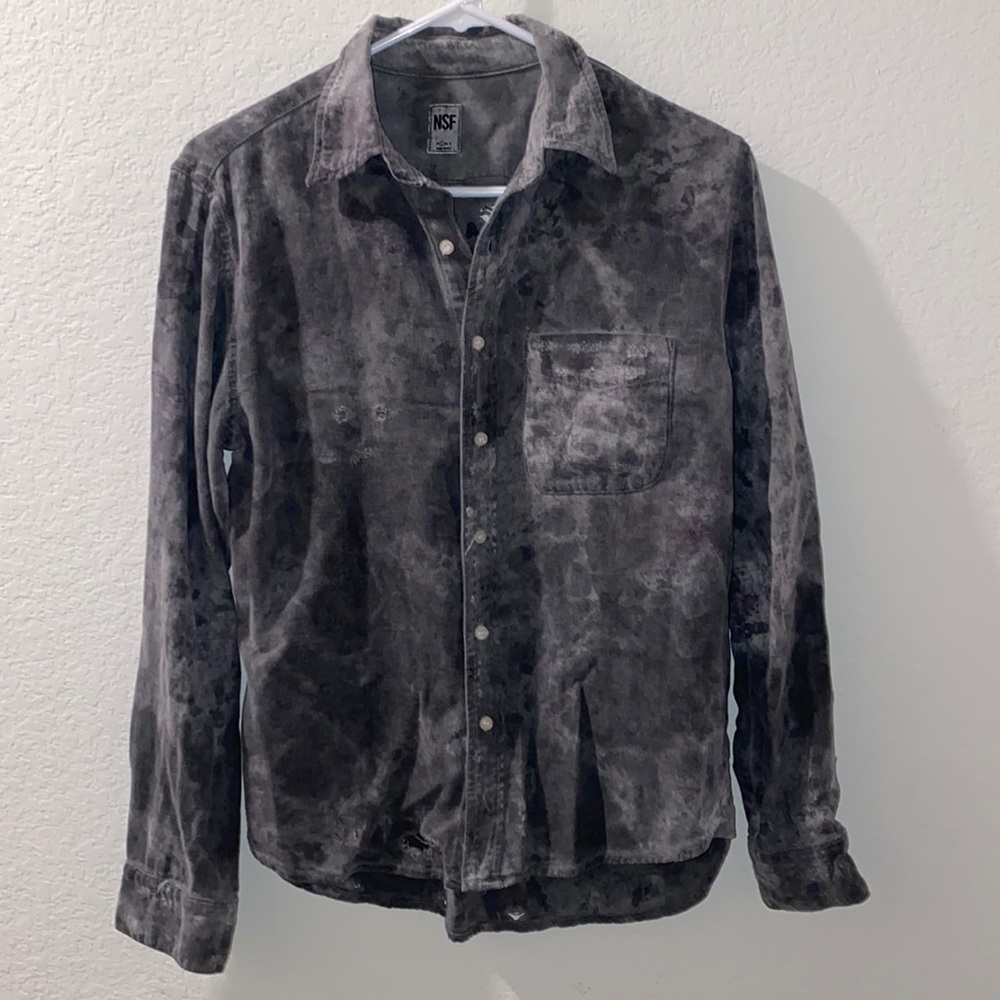 NSF 100% cotton button down size small men women flannel